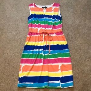 Colorful cinch waist dress